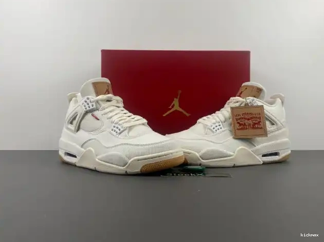 Rep MAX AO2571-100 Levi's 4 Air Jordan x 'White' 0506